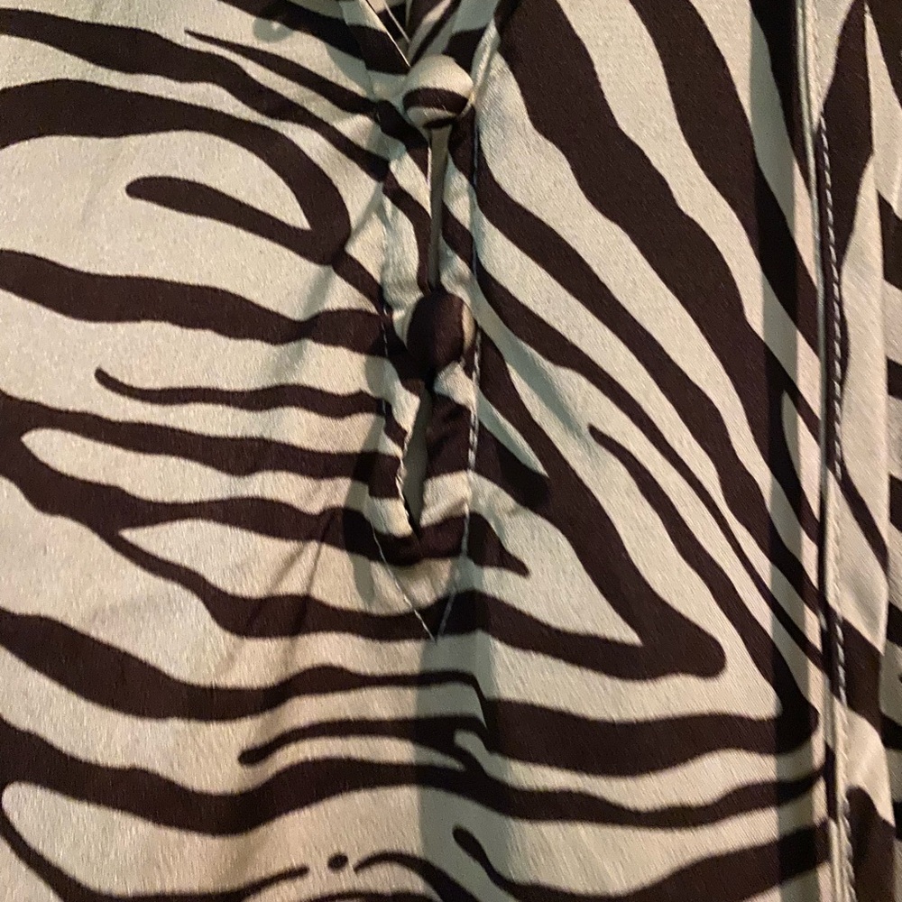 Tiered Zebra-Print Women's Dress - Black & Cream - Picture 5 of 9